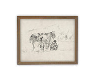 Vintage Framed Canvas Art #A-170