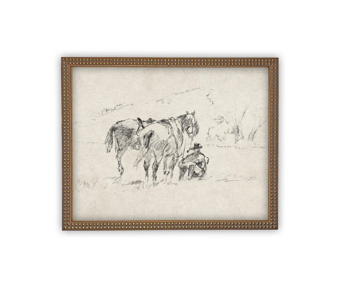 Vintage Framed Canvas Art #A-170