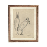 The image is a framed drawing of two birds, likely a sketch of a bird and a bird, in a simple and minimalistic style.