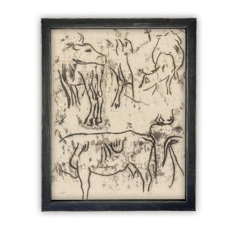 Vintage Framed Canvas Art #A-191