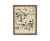 Vintage Framed Canvas Art #A-191