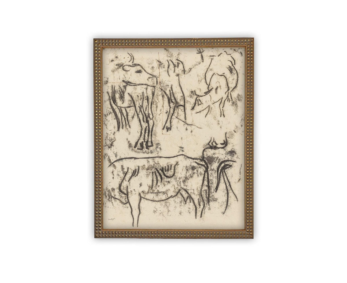 Vintage Framed Canvas Art #A-191