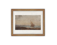 READY to SHIP 11X14 Framed Vintage Nautical Canvas Print: Sailboat Art