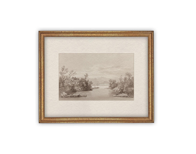 Vintage Framed Canvas Art #LAN-239