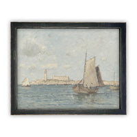 READY to SHIP 12X16 Framed Vintage Sailboat Canvas Art: Nautical Beach House Print