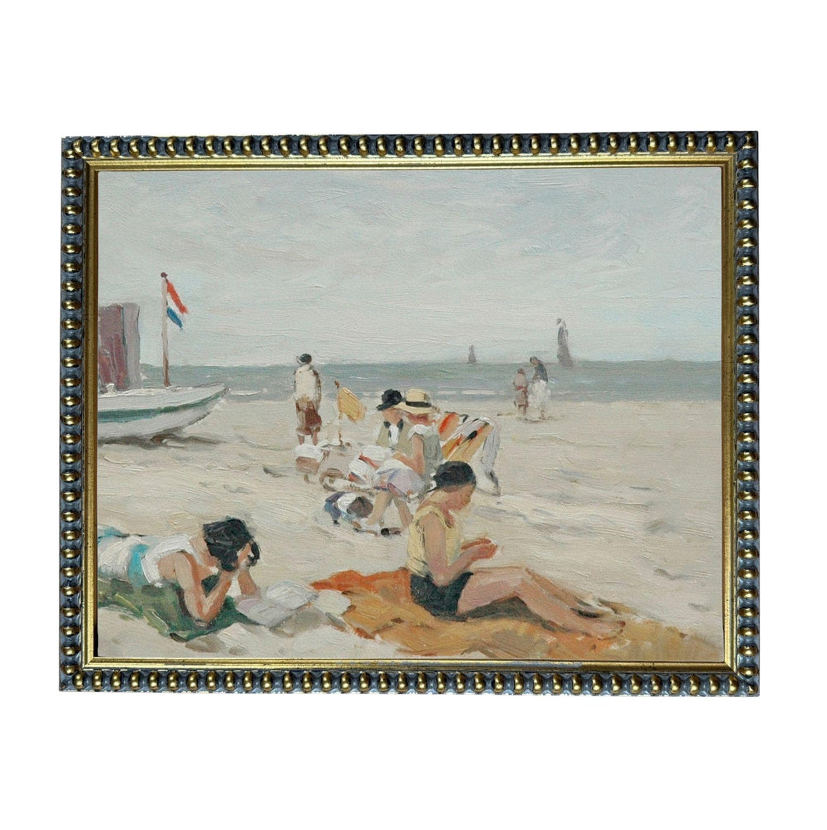 a lively beach scene with people relaxing and enjoying the sun.