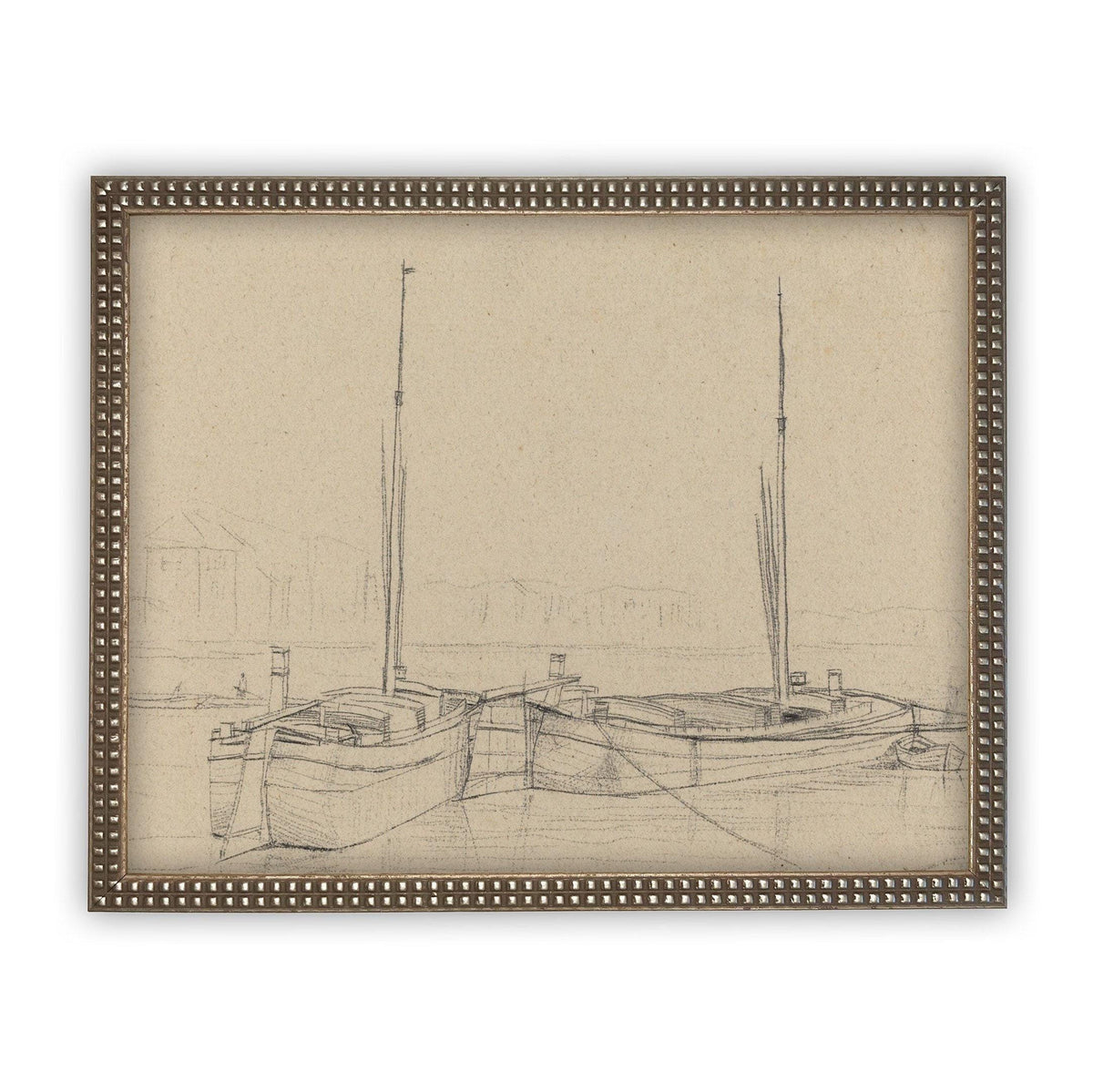 Vintage Framed Canvas Boating Art #LAN-188