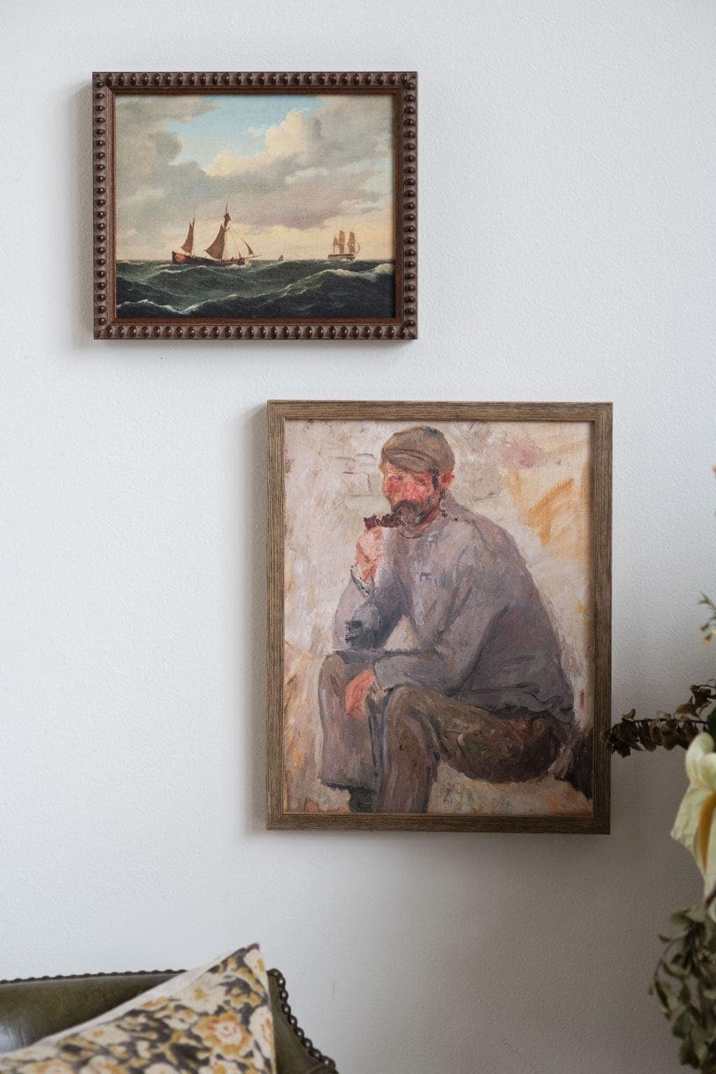Vintage Sailboats Painting: Framed Canvas Print, Coastal Art #COAS-203