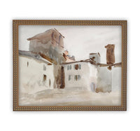 Vintage Framed Canvas Italian Villa Art #ARC-110