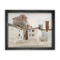 Vintage Framed Canvas Italian Villa Art #ARC-110