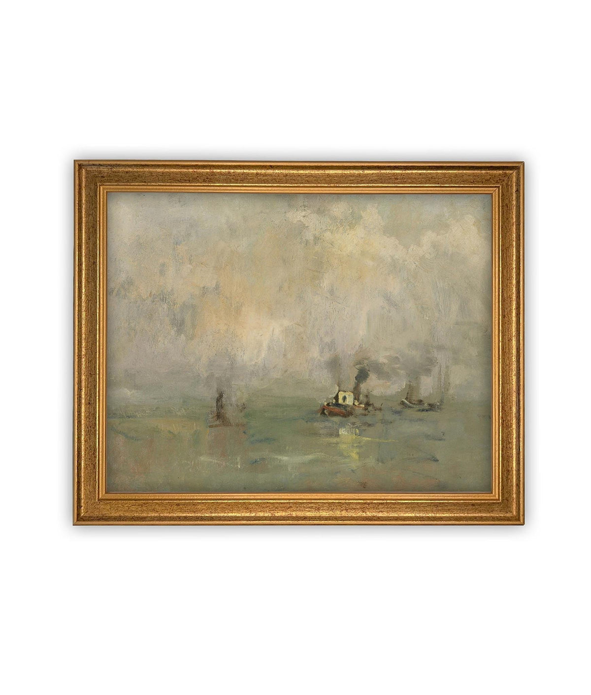 READY to SHIP 11X14 Framed Coastal Canvas Print: Vintage Beach House Art