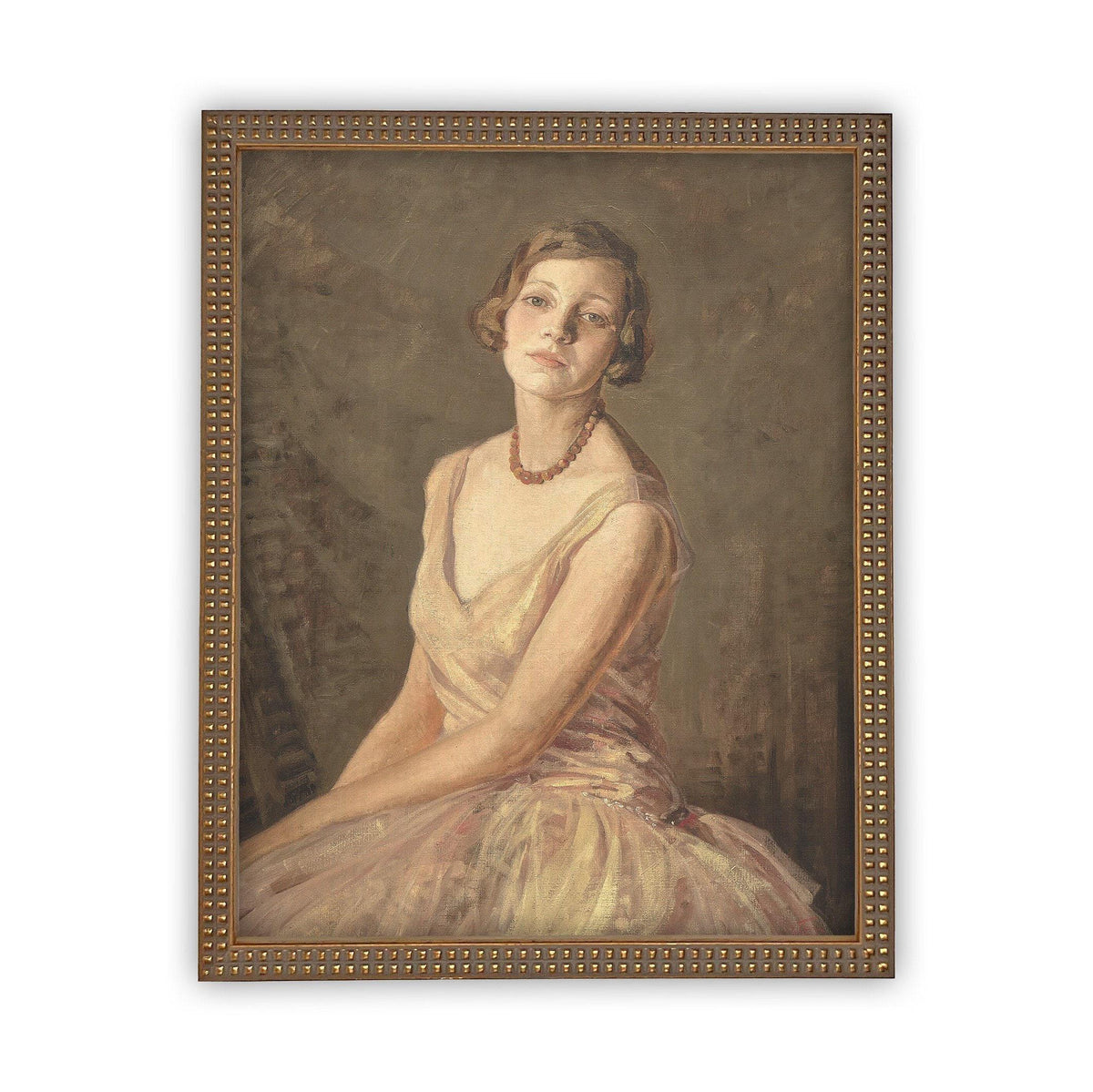READY to SHIP 12X16 Vintage Framed Canvas Print: Portrait of a Woman, Farmhouse Style