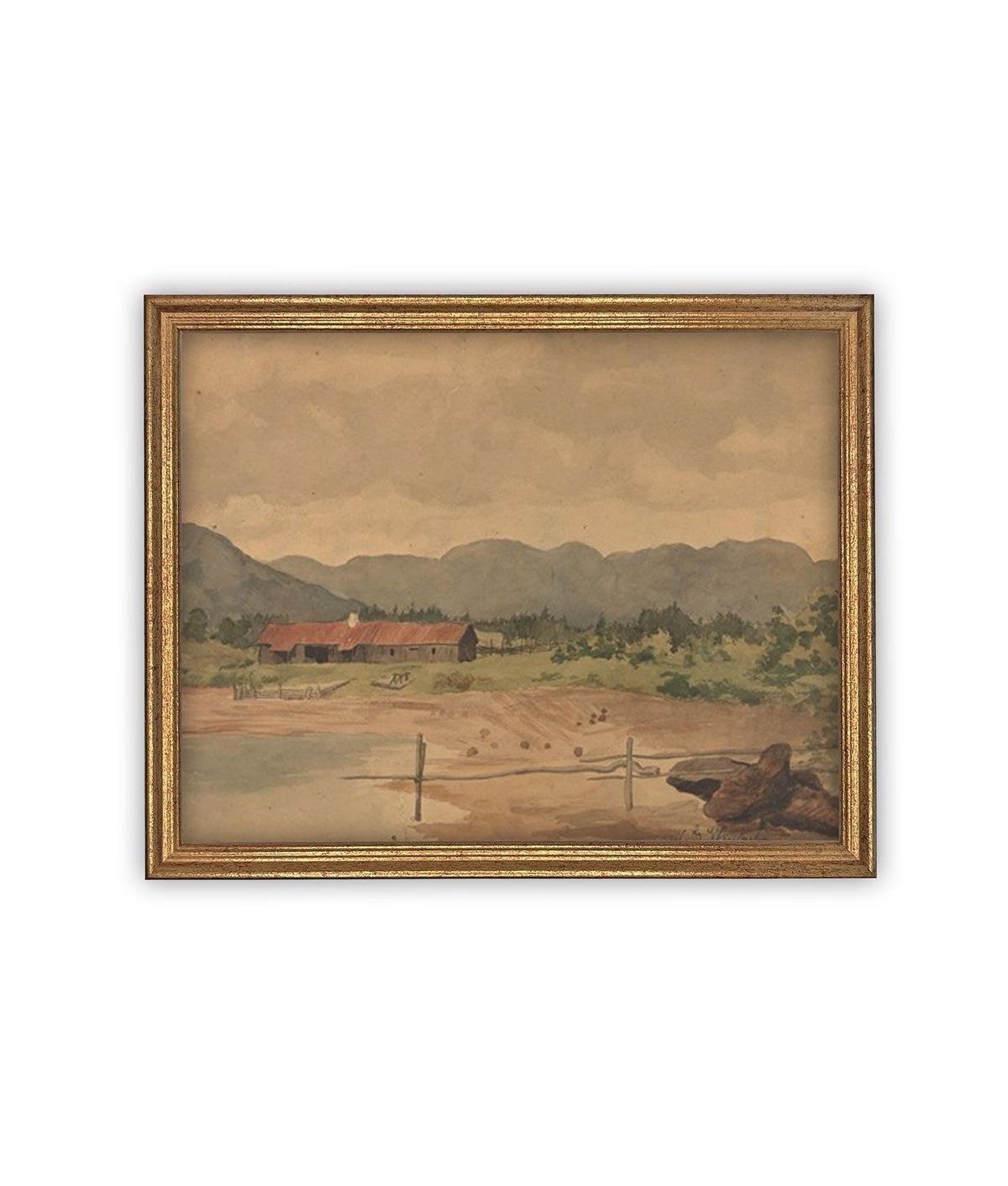 Vintage Framed Canvas Art #ARC-126
