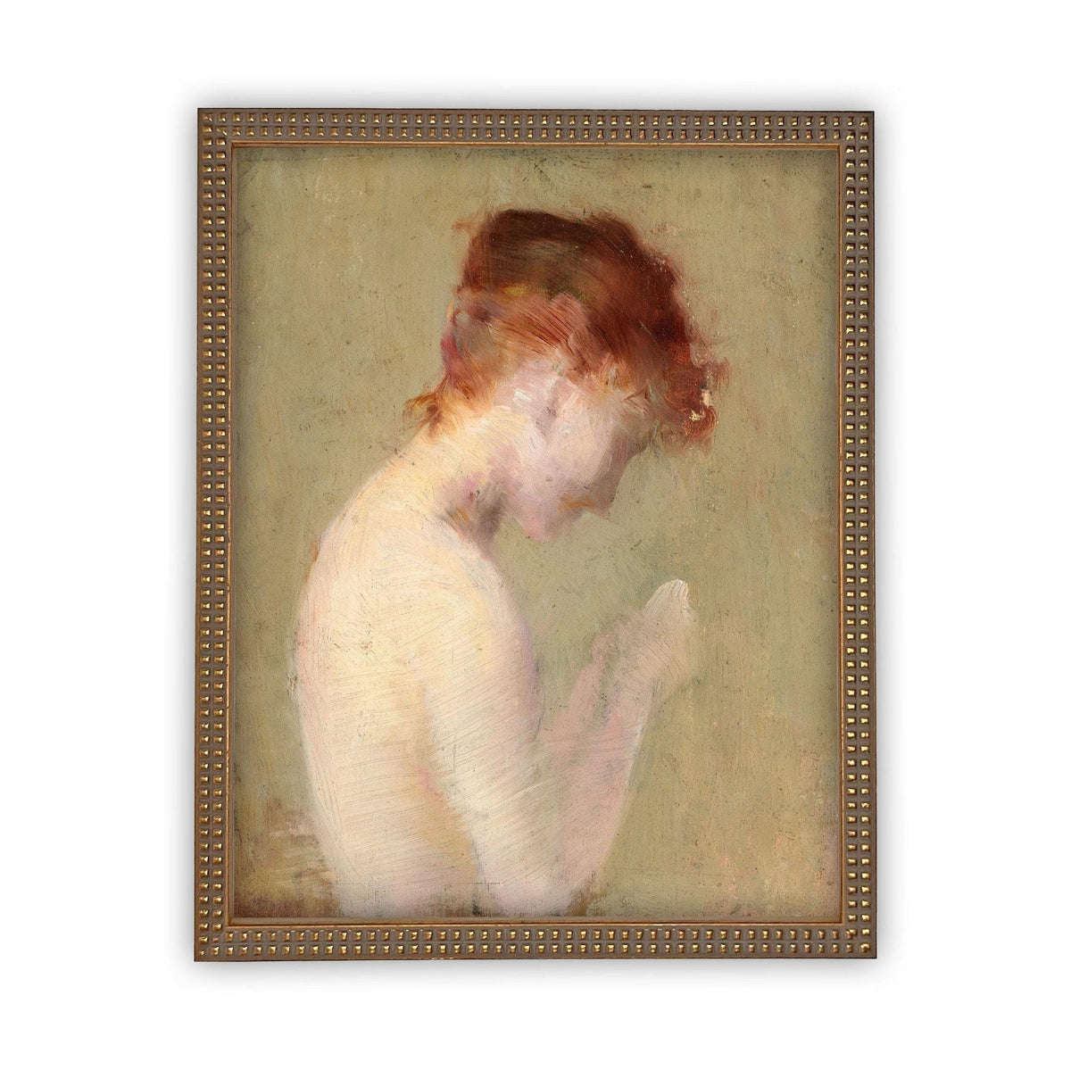 Vintage Framed Canvas Portrait Art #P-527