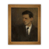 Vintage Framed Canvas Art Portrait of a Man #P-506
