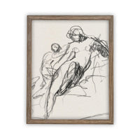 Vintage Framed Canvas Art Portrait Sketch /#P-512