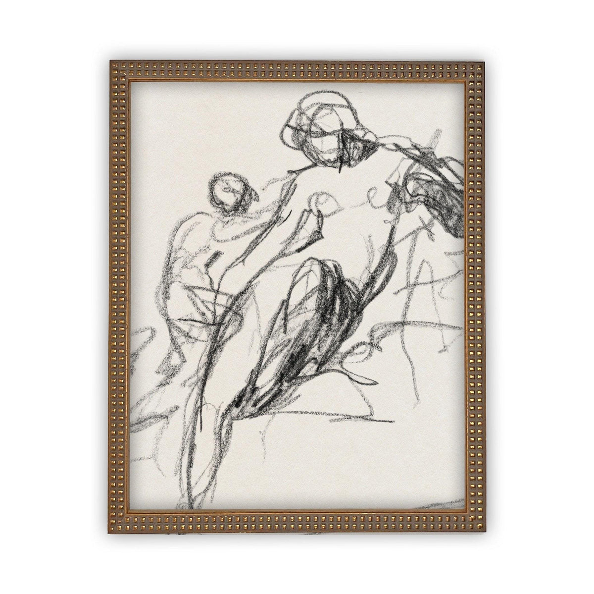 Vintage Framed Canvas Art Portrait Sketch /#P-512