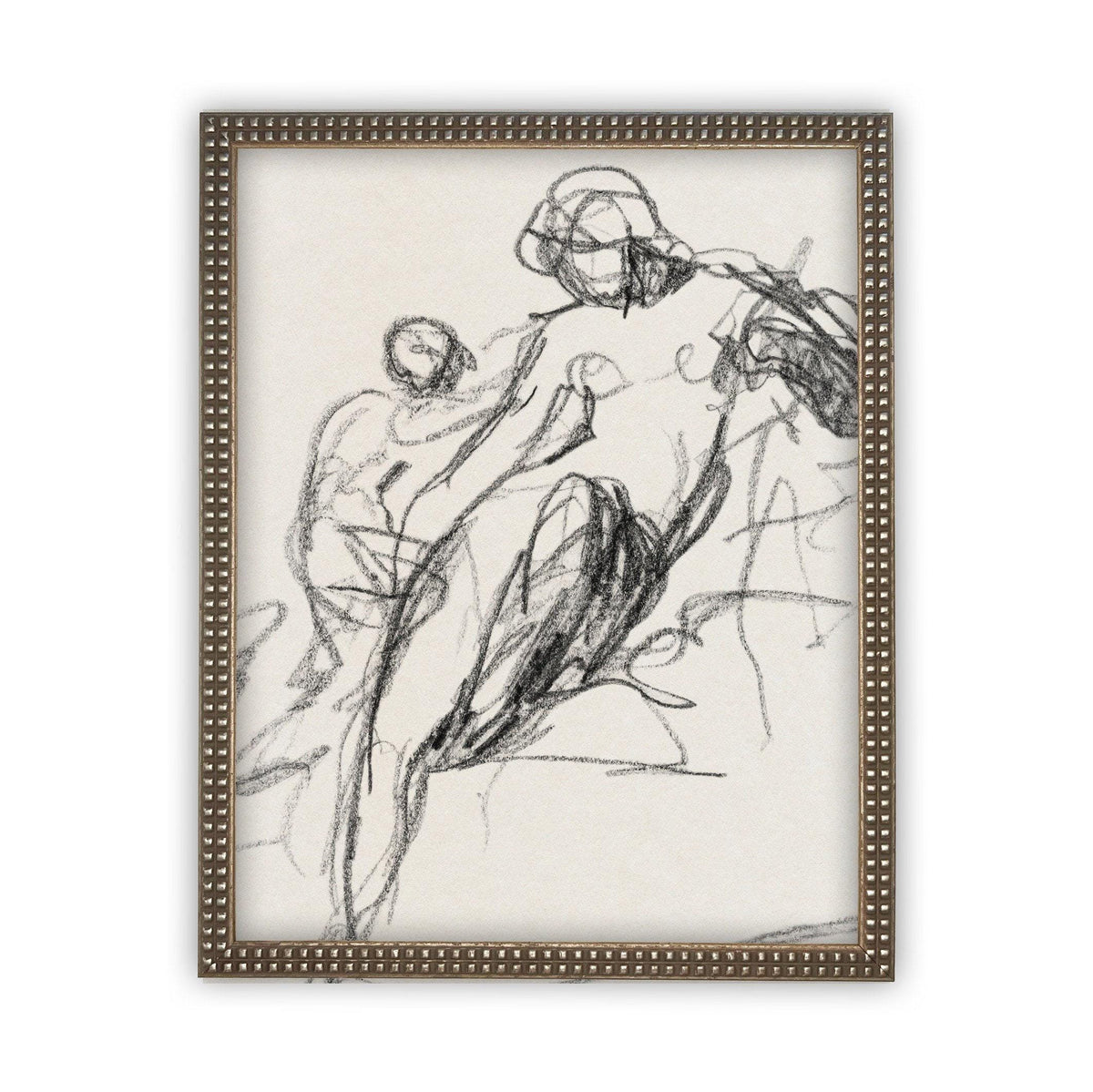 Vintage Framed Canvas Art Portrait Sketch /#P-512