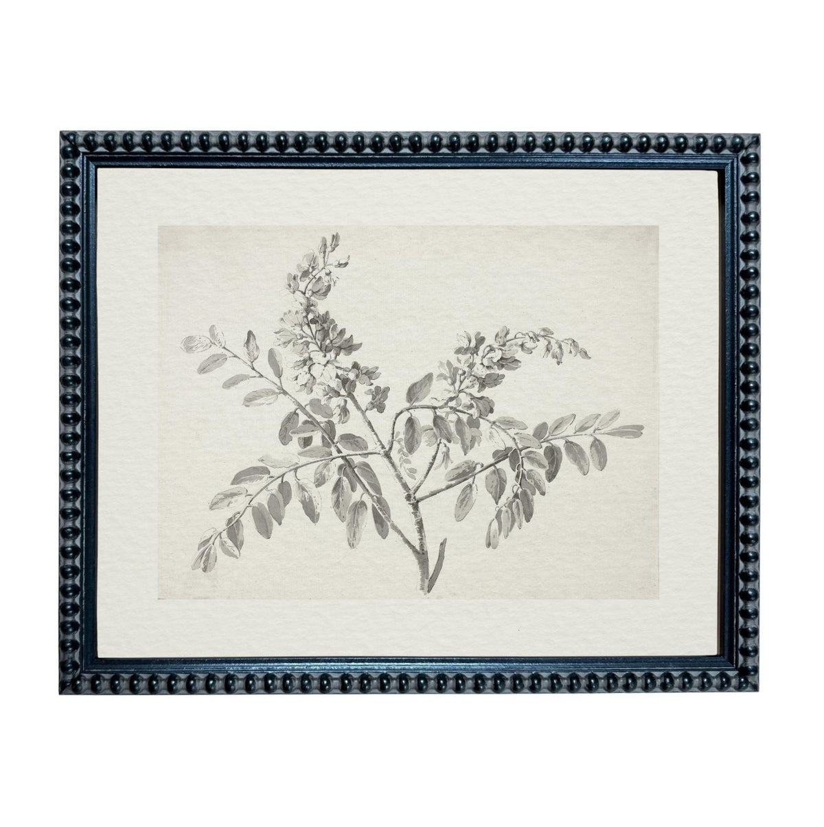 The image is a framed print depicting a branch with leaves, possibly a tree or a plant.
