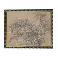 The image is a framed artwork depicting a detailed, intricate tree with numerous branches and leaves.