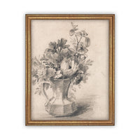 Framed Canvas Art Botanical Floral Sketch #BOT-114