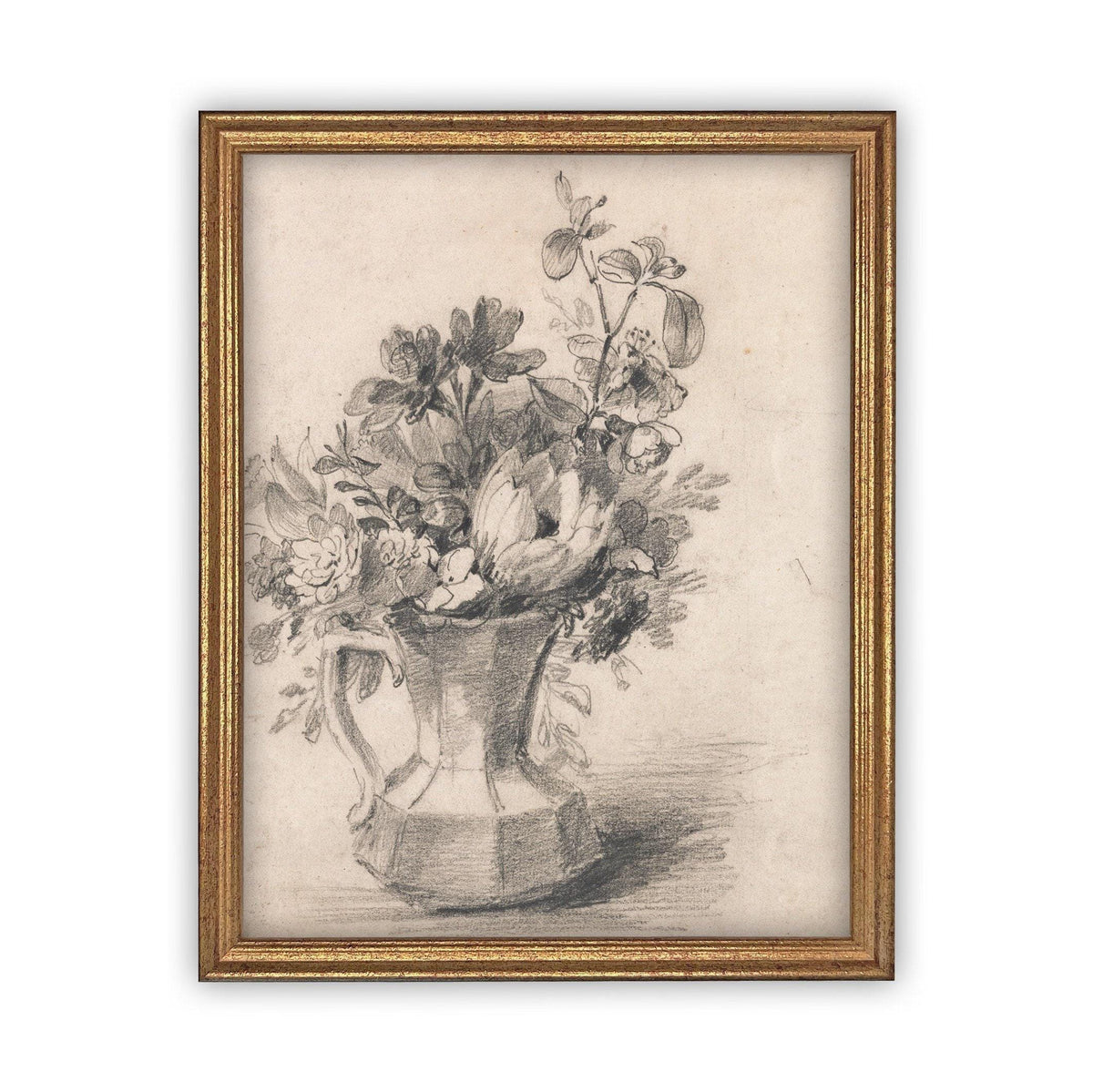 Framed Canvas Art Botanical Floral Sketch #BOT-114