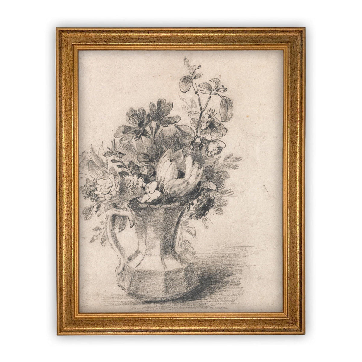 Framed Canvas Art Botanical Floral Sketch #BOT-114