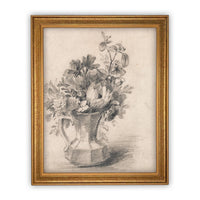 Framed Canvas Art Botanical Floral Sketch #BOT-114