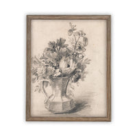 Framed Canvas Art Botanical Floral Sketch #BOT-114