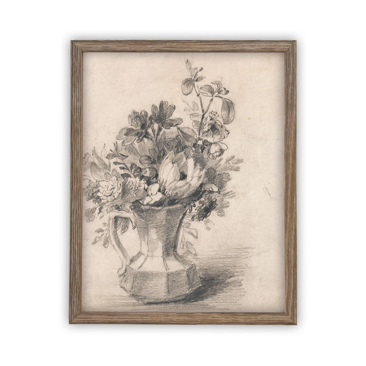 Framed Canvas Art Botanical Floral Sketch #BOT-114