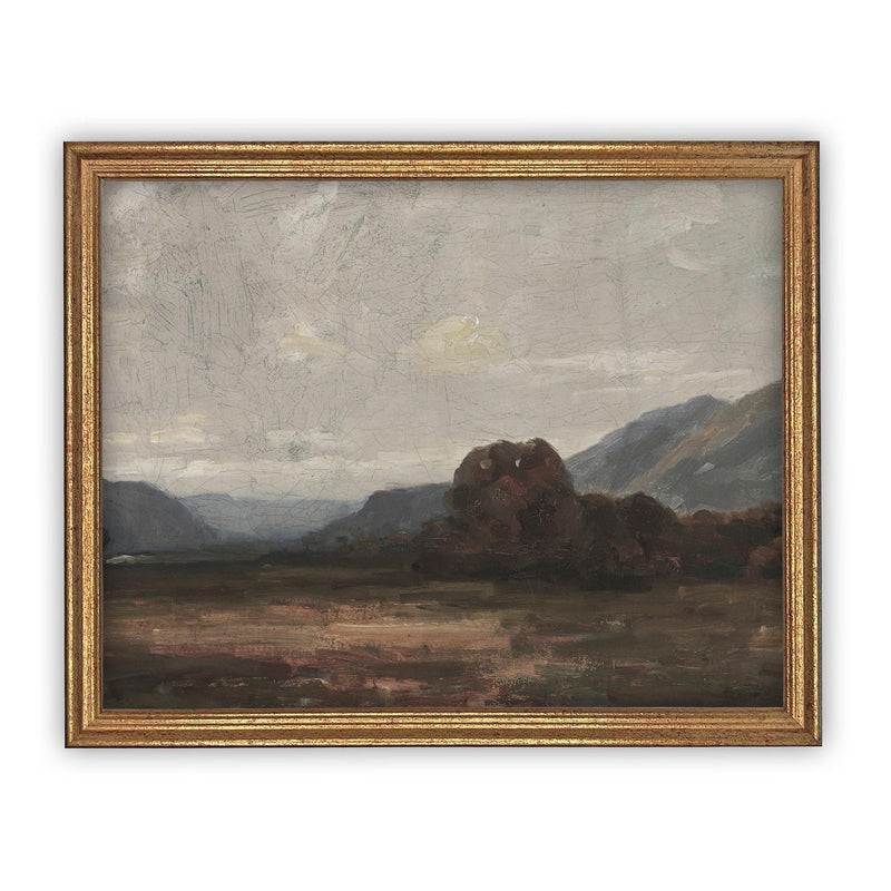 Framed Moody Fall Winter Landscape #LAN-128