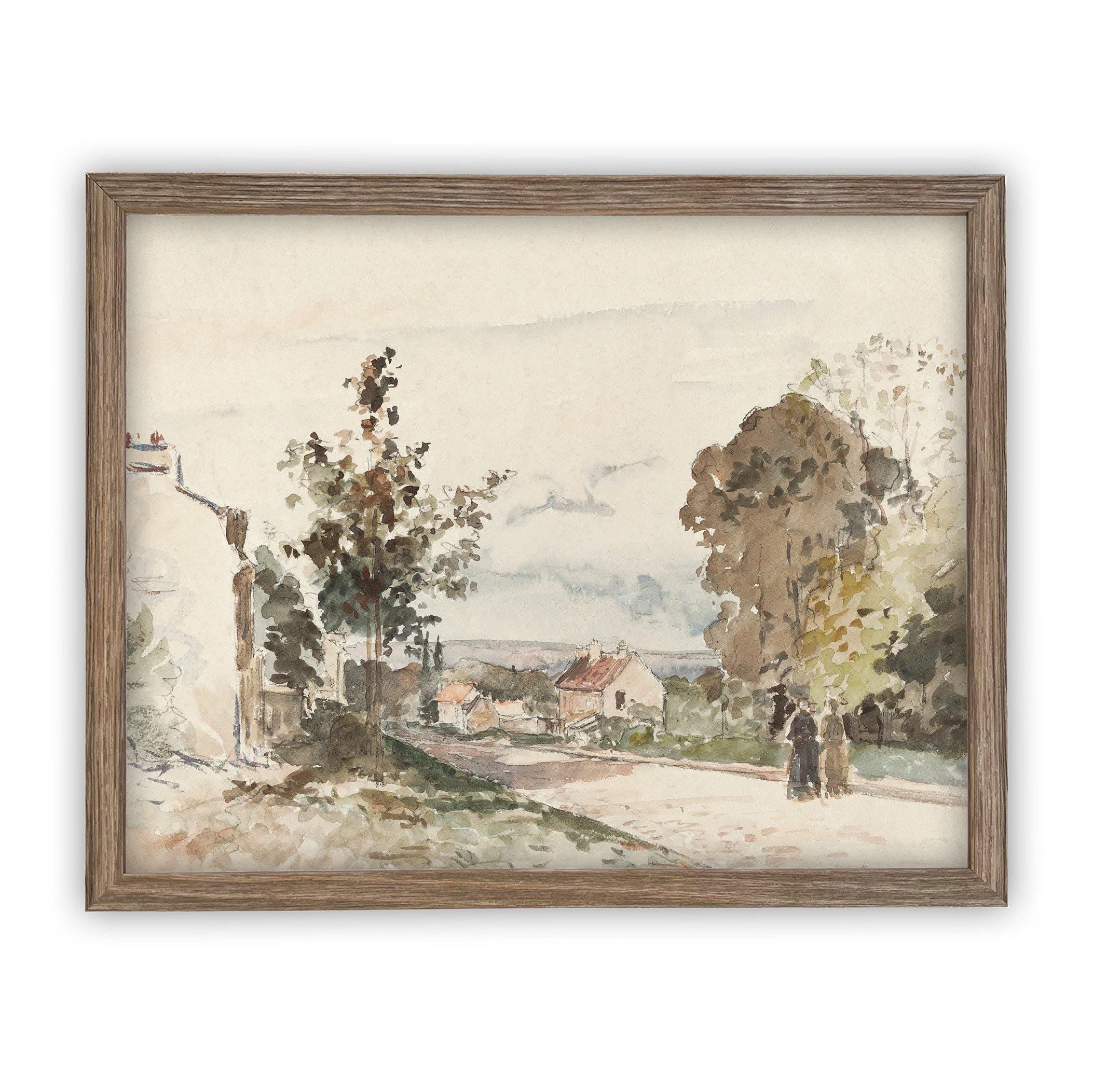 Vintage Framed Canvas Art Farmhouse print #LAN-109