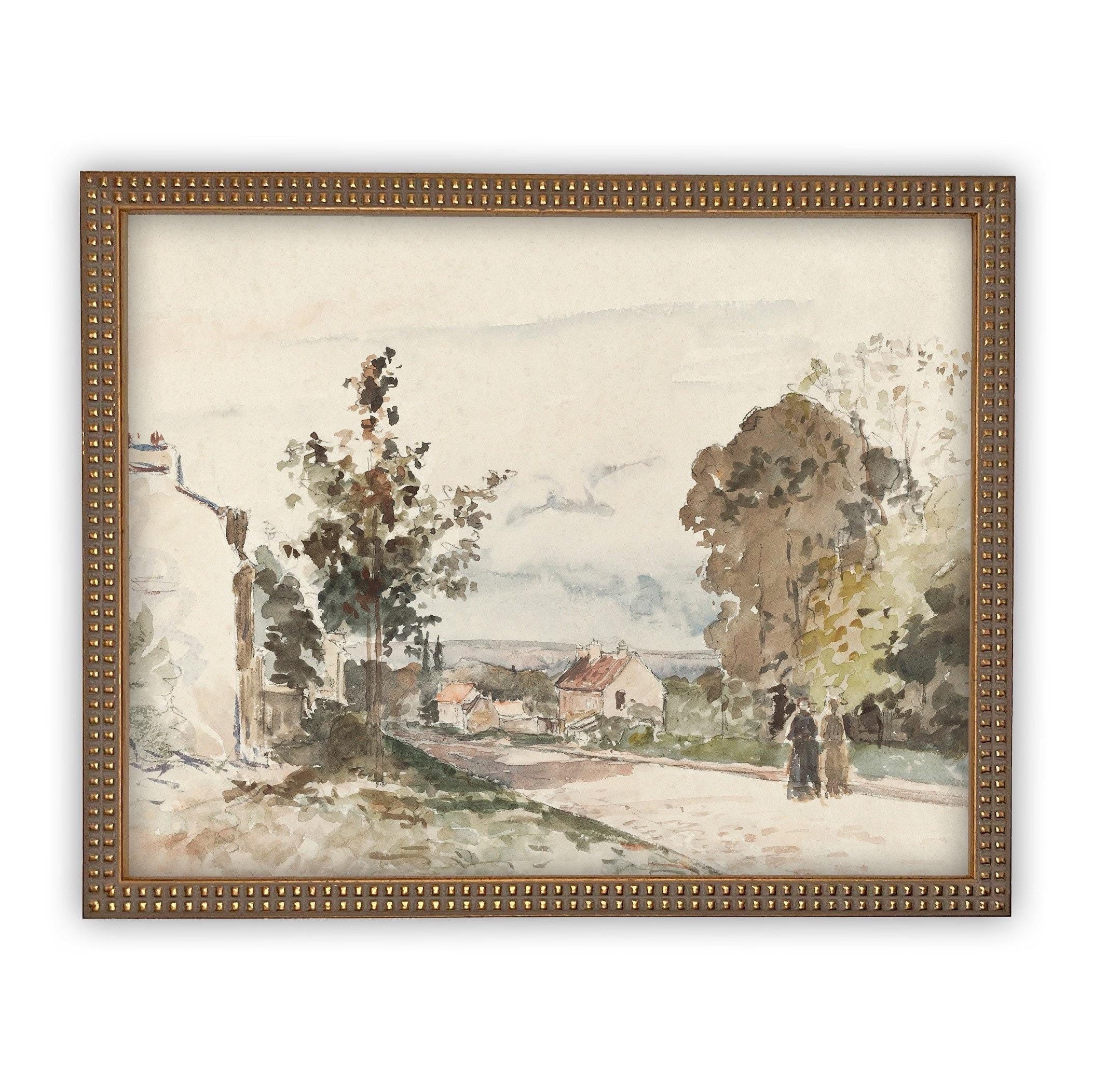 Vintage Framed Canvas Art Farmhouse print #LAN-109