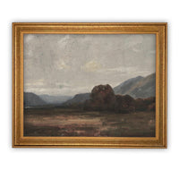 Framed Moody Fall Winter Landscape #LAN-128
