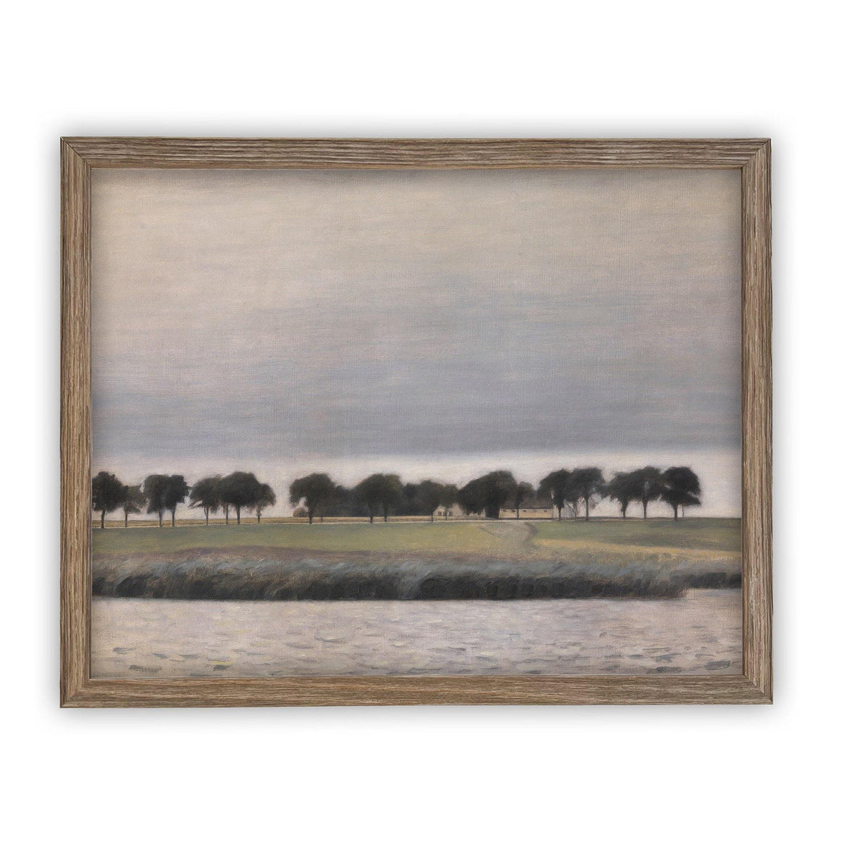READY to SHIP 11X14 Framed Vintage Canvas Landscape Art Print: Modern Farmhouse Decor