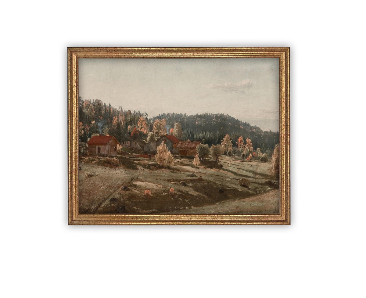 Vintage Framed Canvas Art #LAN-252