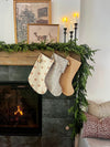 Christmas Stocking Reindeer Linen Print