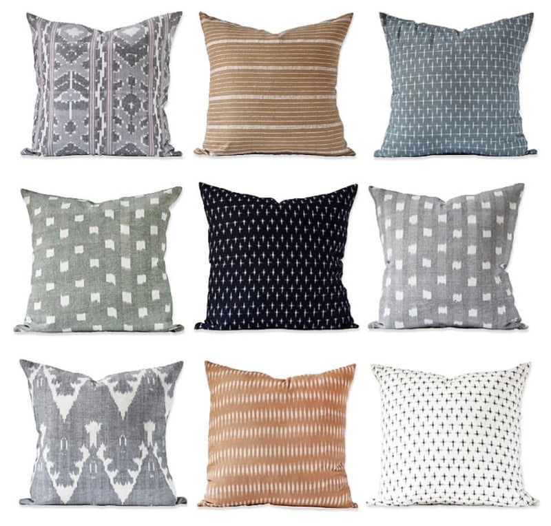 Linen and Cloth Designer Pillow Covers // Kufri Rex in Grey // Gray Decorative Pillows // Farmhouse Pillow // Modern Farmhouse Decor
