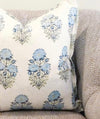 READY TO SHIP 14X36 Lisa Fine Mughal Flower Pillow Cover in Monsoon // Designer Flower Pillow // Blue Throw Pillow