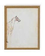 Vintage Framed Canvas Art  // Framed Vintage Print // Vintage Painting // Vintage Horse Sketch Art// Farmhouse print //#A-130