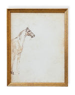 Vintage Framed Canvas Art  // Framed Vintage Print // Vintage Painting // Vintage Horse Sketch Art// Farmhouse print //#A-130