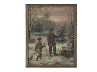 Vintage Framed Canvas Art Christmas Painting #CH-300