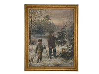 Vintage Framed Canvas Art Christmas Painting #CH-300