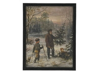 Vintage Framed Canvas Art Christmas Painting #CH-300