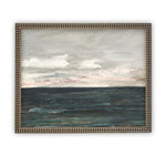 Vintage Framed Canvas Art  // Framed Vintage Print // Vintage Painting // Coastal Beach Seascape // Farmhouse print //#LAN-151