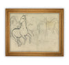 Vintage Framed Canvas Art  // Framed Vintage Print // Vintage Painting // Vintage Horse Sketch Art// Farmhouse print //#A-128