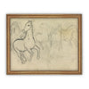 Vintage Framed Canvas Art  // Framed Vintage Print // Vintage Painting // Vintage Horse Sketch Art// Farmhouse print //#A-128