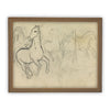 Vintage Framed Canvas Art  // Framed Vintage Print // Vintage Painting // Vintage Horse Sketch Art// Farmhouse print //#A-128