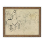 Vintage Framed Canvas Art  // Framed Vintage Print // Vintage Painting // Vintage Horse Sketch Art// Farmhouse print //#A-128