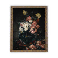 Vintage Framed Canvas Art  // Framed Vintage Print // Vintage Painting // Framed Vintage Roses // Botanical Floral Art //#BOT-101